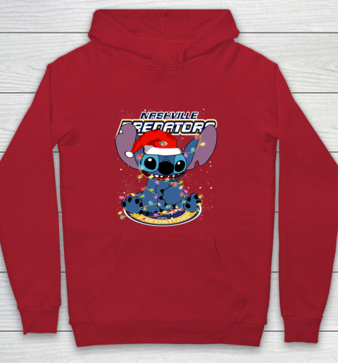 Nashville Predators NHL Hockey noel stitch Christmas Youth Hoodie 6