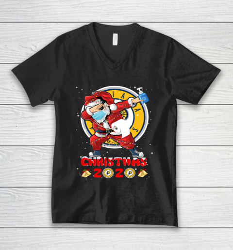 Indiana Pacers Funny Santa Claus Dabbing Christmas 2020 NBA V-Neck T-Shirt