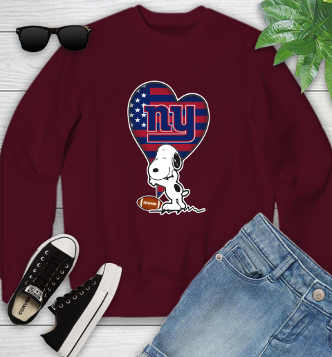 New York Giants NFL Football The Peanuts Movie Adorable Snoopy Youth Sweatshirt 5