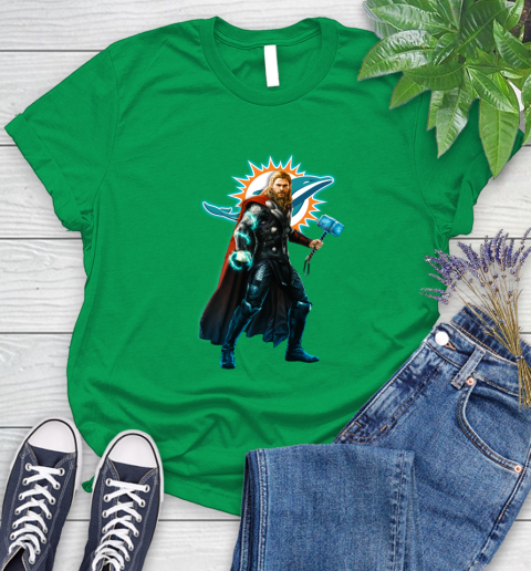 NFL Thor Avengers Endgame Football Miami Dolphins Women's T-Shirt 6