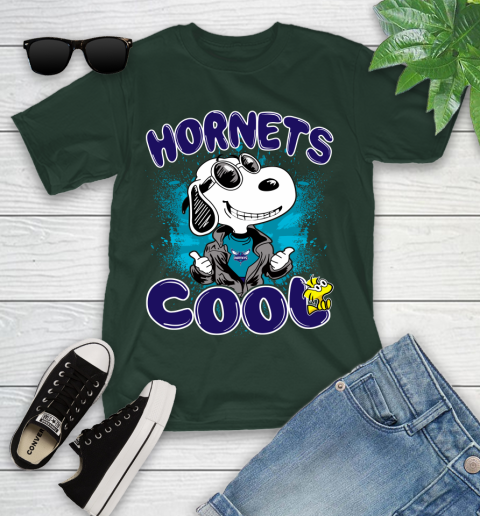 NBA Basketball Charlotte Hornets Cool Snoopy Shirt Youth T-Shirt 4