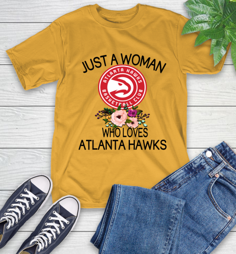 NBA Just A Woman Who Loves Atlanta Hawks Basketball Sports T-Shirt 2