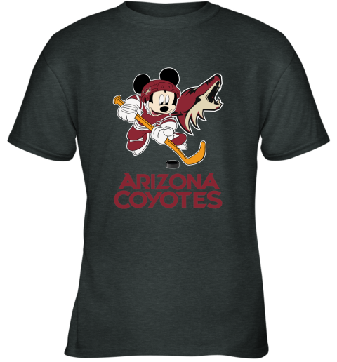 NHL Hockey Mickey Mouse Team Arizona Coyotes Youth Hoodie 