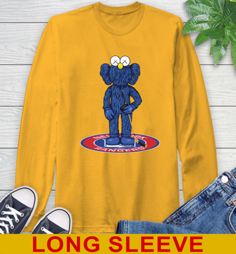 NHL Hockey New York Rangers Kaws Bff Blue Figure Shirt Long Sleeve T-Shirt 3
