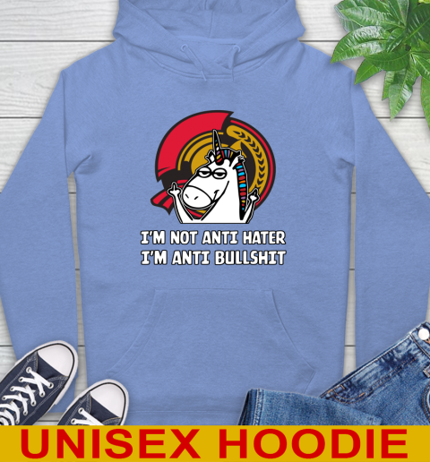 Ottawa Senators NHL Hockey Unicorn I'm Not Anti Hater I'm Anti Bullshit Hoodie 11