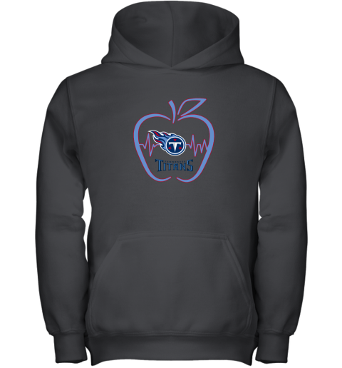 Apple Heartbeat Teacher Symbol Tennessee Titans Youth Hoodie