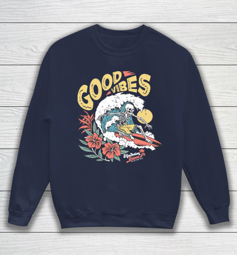 Good Vibes Skeleton Surfer Sweatshirt 2
