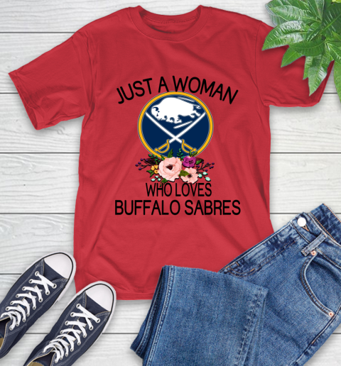 NHL Just A Woman Who Loves Buffalo Sabres Hockey Sports T-Shirt 10