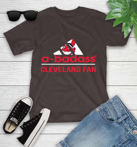 MLB A Badass Cleveland Indians Fan Adidas Baseball Sports Youth T-Shirt 7