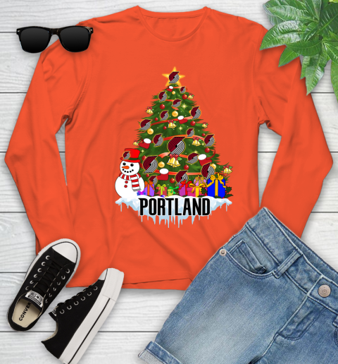 Portland Trail Blazers Merry Christmas NBA Basketball Sports Youth Long Sleeve 4