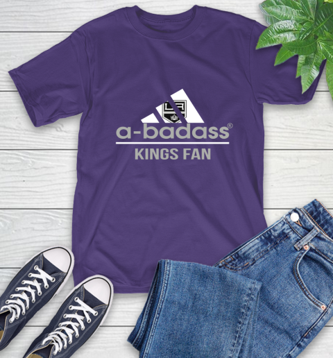 NHL A Badass Los Angeles Kings Fan Adidas Hockey Sports T-Shirt 5