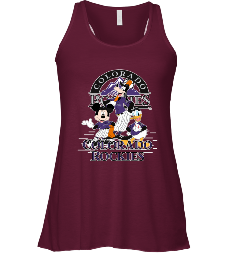 Colorado Rockies Mickey Donald And Goofy Baseball Racerback Tank