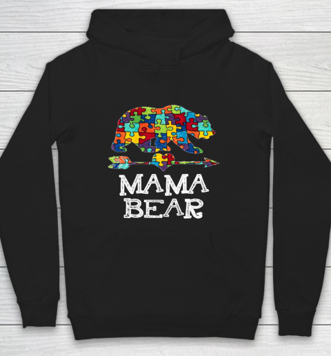 Autism Mama Bear Christmas Pajama Family Hoodie