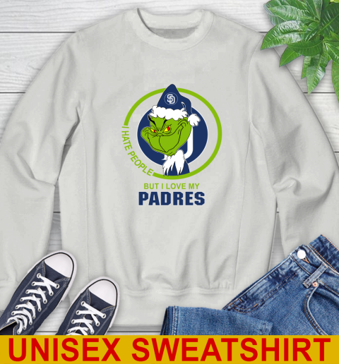San Diego Padres MLB Christmas Grinch I Hate People But I Love My Favorite Baseball Team Sweatshirt 5