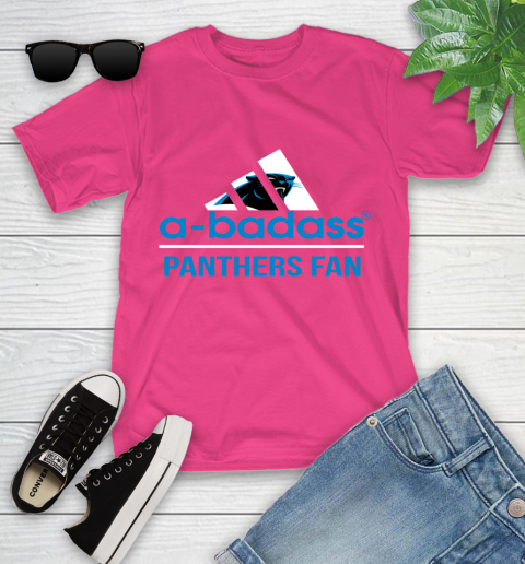 NFL A Badass Carolina Panthers Fan Adidas Football Sports Youth T-Shirt 11