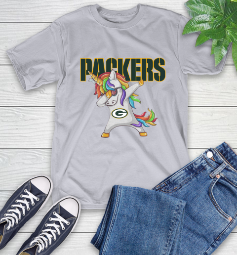 Green Bay Packers NFL Football Funny Unicorn Dabbing Sports T-Shirt 18