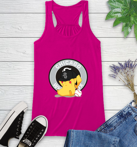 MLB Pikachu Baseball Sports Chicago White Sox Racerback Tank 8