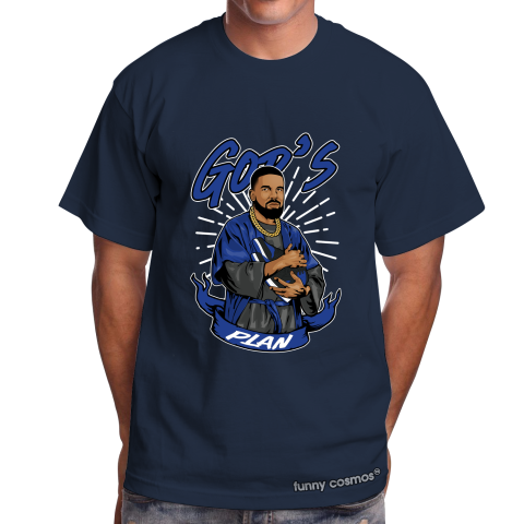 Air Jordan 1 Royal Matching Sneaker Shirt Drake God's Plan Black And Royal Sneaker Shirt