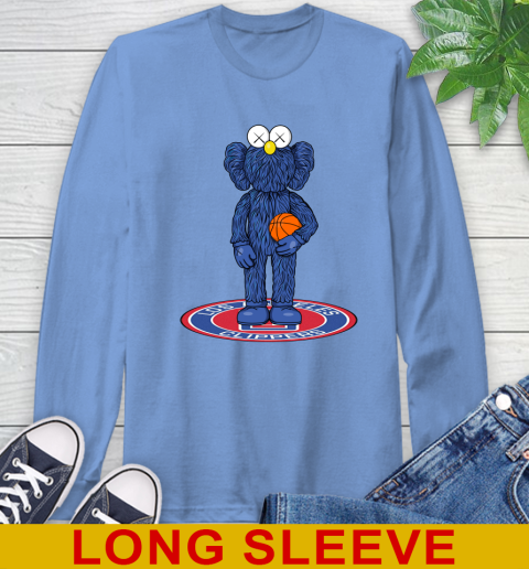 NBA Basketball LA Clippers Kaws Bff Blue Figure Shirt Long Sleeve T-Shirt 11