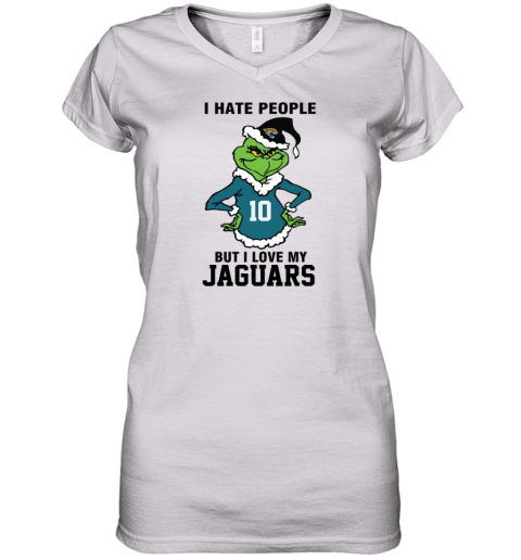 I Hate People But I Love My Jaguars Jacksonville Jaguars NFL Teams Women's V-Neck T-Shirt