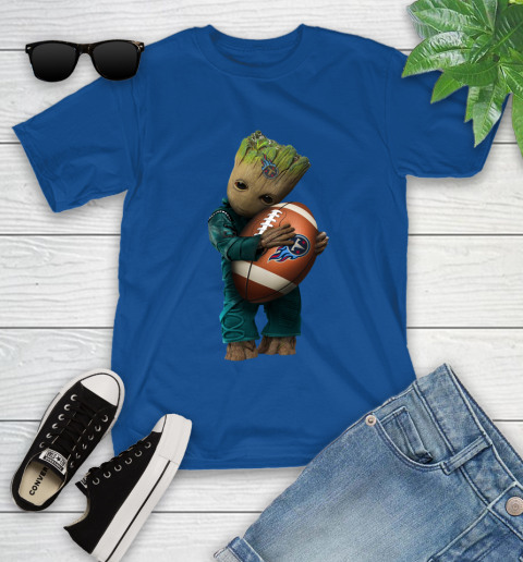 NFL Groot Guardians Of The Galaxy Football Sports Tennessee Titans Youth T-Shirt 9