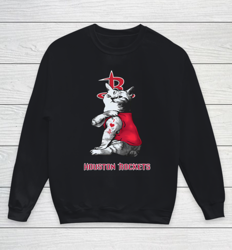 NBA Basketball My Cat Loves Houston Rockets Youth Sweatshirt