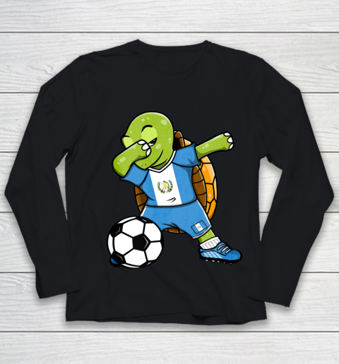Dabbing Turtle Guatemala Soccer Fans Jersey Flag Football Youth Long Sleeve