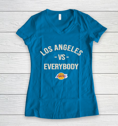 Los Angeles Lakers Vs Everybody Women's V-Neck T-Shirt 5