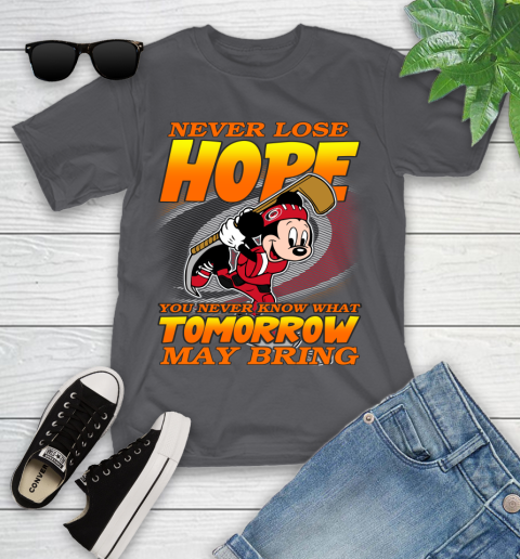 Carolina Hurricanes NHL Hockey ootball Mickey Disney Never Lose Hope Youth T-Shirt 6