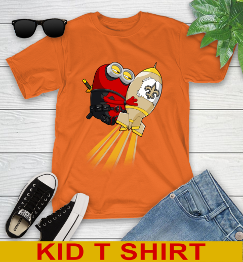NFL Football New Orleans Saints Deadpool Minion Marvel Shirt Youth T-Shirt 8