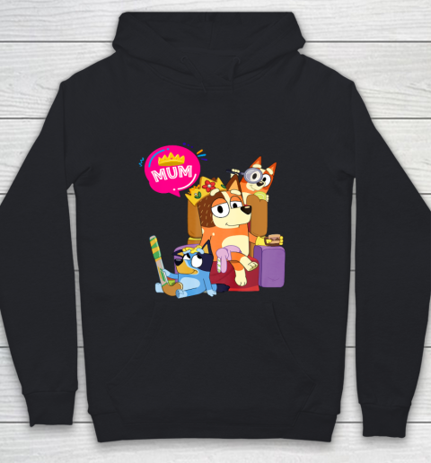Bluey Mom Dad Funny Queen For Family Lover Youth Hoodie