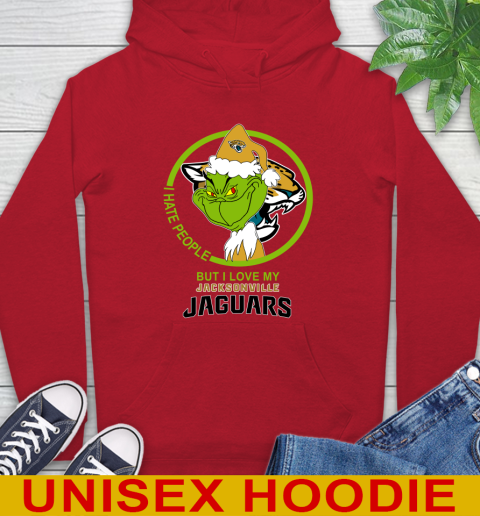 Jacksonville Jaguars NFL Christmas Grinch I Hate People But I Love My Favorite Football Team Hoodie 10
