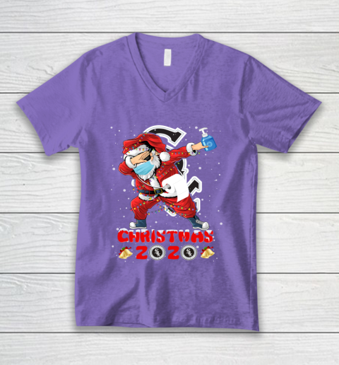 Chicago White Sox Funny Santa Claus Dabbing Christmas 2020 MLB V-Neck T-Shirt 8