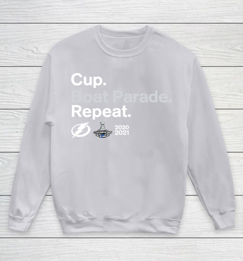 Cup Boat Parade Repeat Tampa bay Lightnings Stanley Hockey 2021 Youth Sweatshirt 3