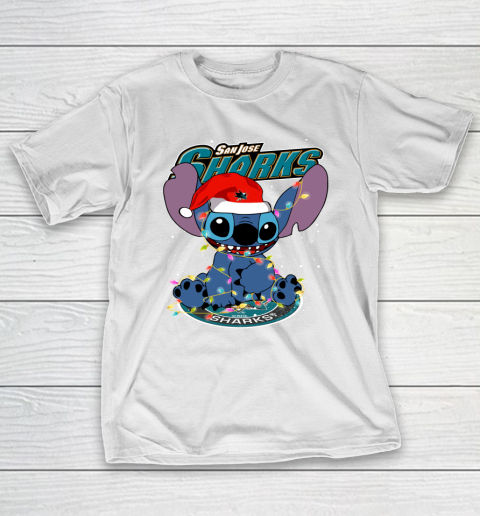 San Jose Sharks NHL Hockey noel stitch Christmas T-Shirt