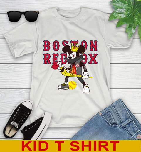 Boston Red Sox MLB Baseball Mickey Peace Sign Sports Youth T-Shirt 12