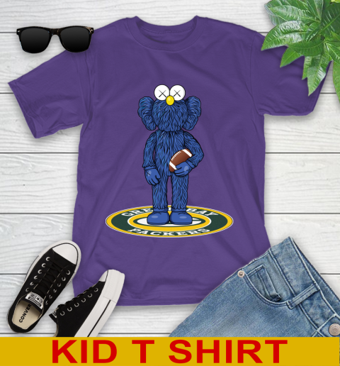 NFL Football Green Bay Packers Kaws Bff Blue Figure Shirt Youth T-Shirt 4