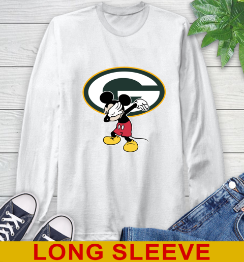 Green Bay Packers NFL Football Dabbing Mickey Disney Sports Long Sleeve T-Shirt