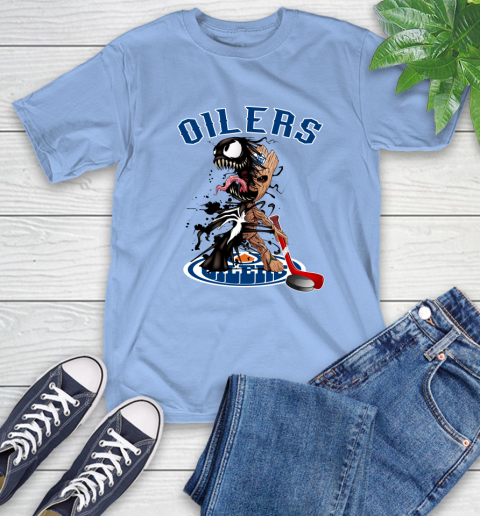 NHL Edmonton Oilers Hockey Venom Groot Guardians Of The Galaxy T-Shirt - Image 12