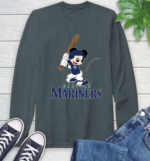 MLB Baseball Seattle Mariners Cheerful Mickey Mouse Shirt Long Sleeve T-Shirt 8 MLB Baseball Seattle Mariners Cheerful Mickey Mouse Shirt Long Sleeve T-Shirt - Image 8