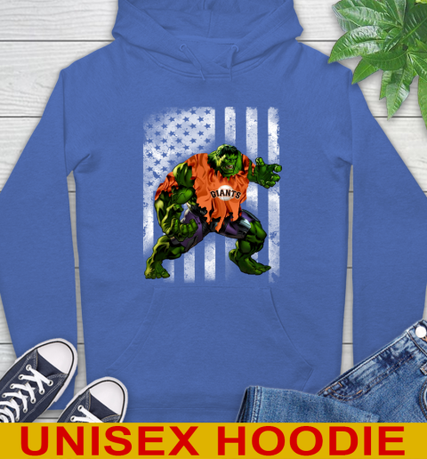 San Francisco Giants Hulk Marvel Avengers MLB Baseball American Flag Hoodie 9