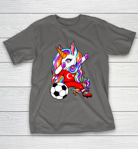 Dabbing Unicorn Turkey Soccer Fans Jersey Turkish Football T-Shirt 9