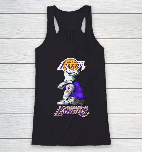 NBA Basketball My Cat Loves Los Angeles Lakers Racerback Tank