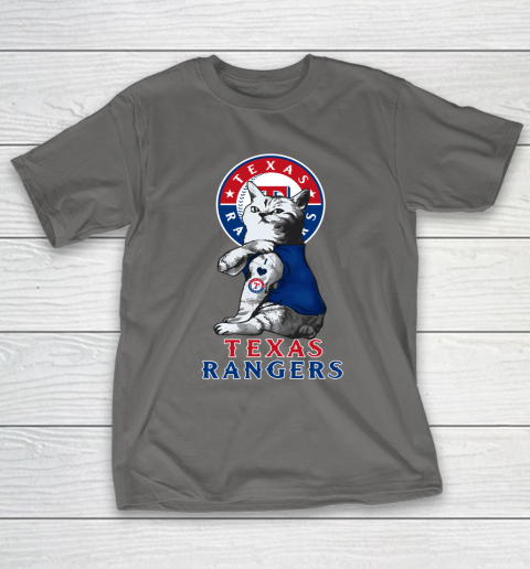 MLB Baseball My Cat Loves Texas Rangers T-Shirt 8