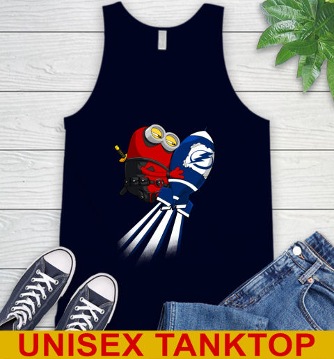 NHL Hockey Tampa Bay Lightning Deadpool Minion Marvel Shirt Tank Top - Image 3