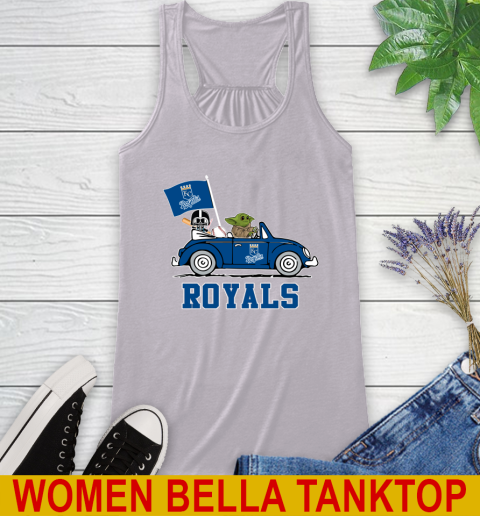 MLB Baseball Kansas City Royals Darth Vader Baby Yoda Driving Star Wars Shirt Racerback Tank 5