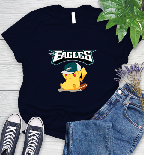 NFL Pikachu Football Sports Philadelphia Eagles Women's T-Shirt 3