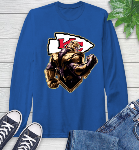 NFL Thanos Avengers Endgame Football Sports Kansas City Chiefs Long Sleeve T-Shirt 9