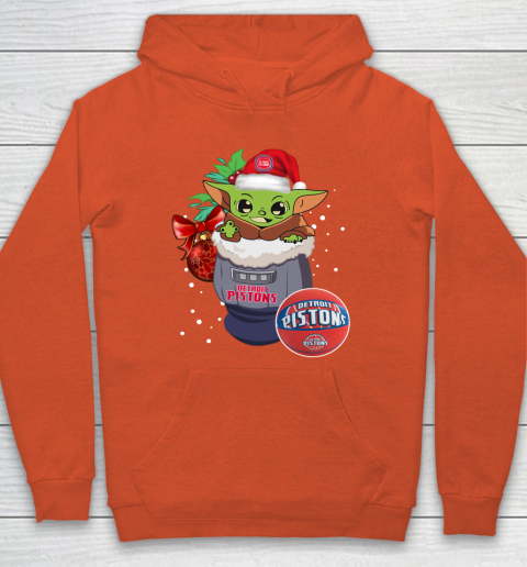 Detroit Pistons Christmas Baby Yoda Star Wars Funny Happy NBA Hoodie 5