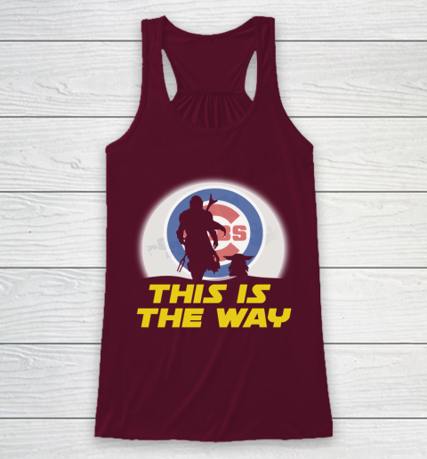 Chicago Cubs MLB Baseball Star Wars Yoda And Mandalorian This Is The Way Racerback Tank 2